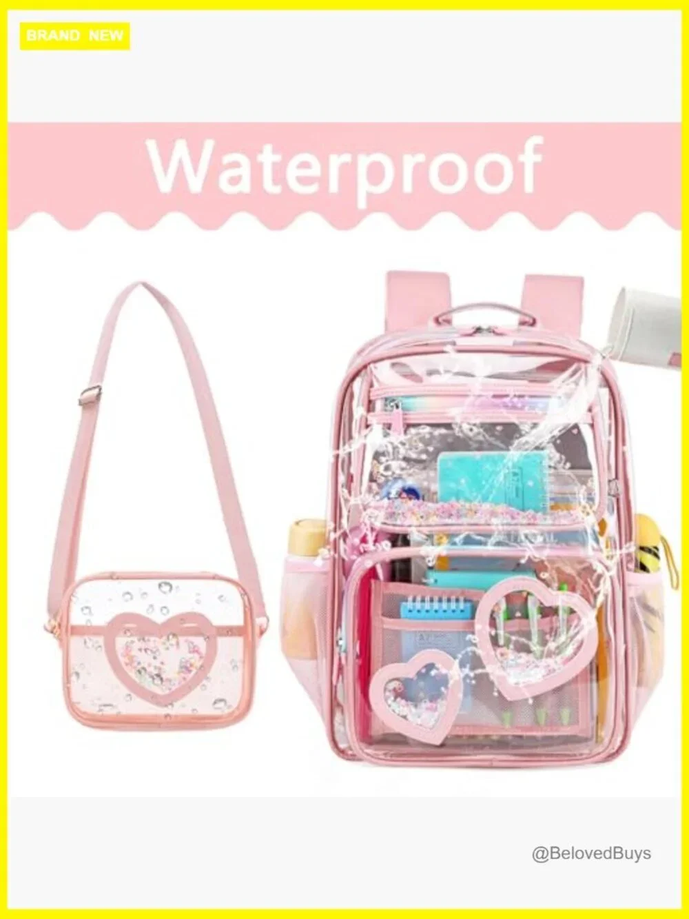 Clear Backpack for Girls, Heavy Duty See Through Daypack, Stadium Approved